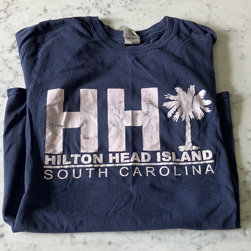 Hilton Head Island Navy Blue Graphic Tee - Short Sleeve